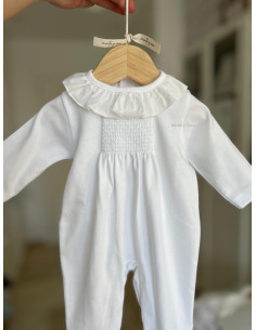 Pijama nido abeja cuello volante