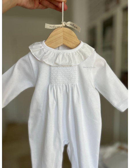 Pijama nido abeja cuello volante