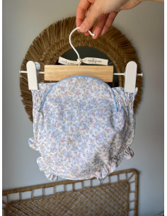 Cubrepañal jazmín celeste