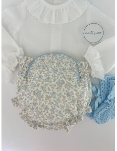 Cubrepañal jazmín celeste 2