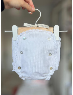 Cubrepañal piqué tira bordada