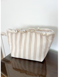 Neceser IMPERMEABLE volante raya beige 2