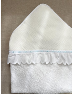Capa de baño tira bordada hoja
