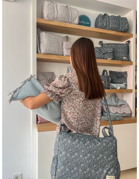 Saco Greta azul verdoso con relleno extraíble