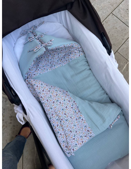 Saco Greta azul verdoso con relleno extraíble