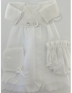 Faldón MER manga larga con tira bordada