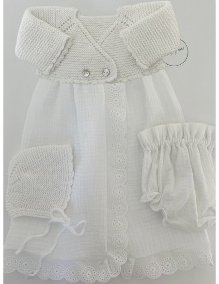 Faldón MER manga larga con tira bordada