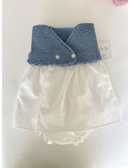 Conjunto MER 3-6m algodón azul