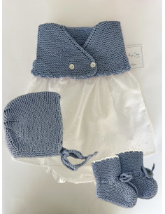 Conjunto MER 3-6m algodón azul