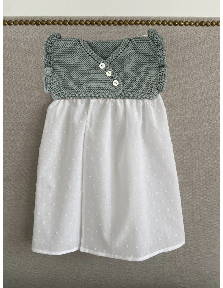 Faldón mer 1-3m algodón verde empolvado