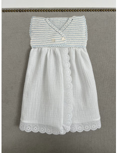 Faldón MER 3-6m rayas azul bebé