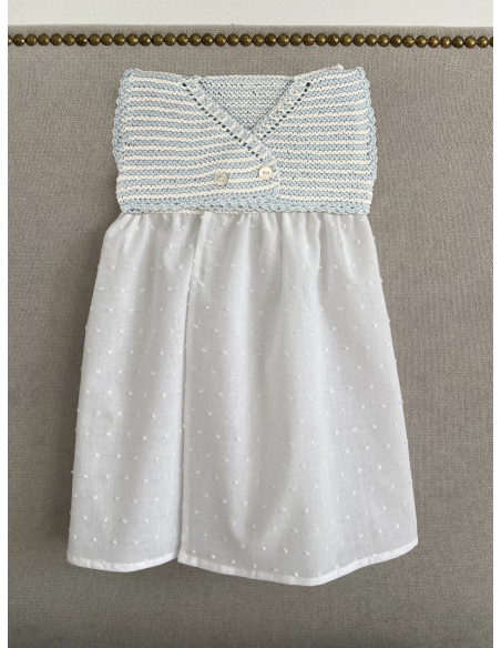 Faldón MER 3-6m rayas azul bebé