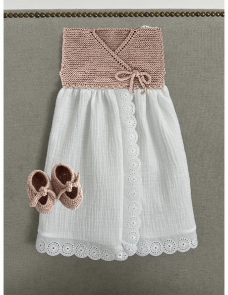 FALDÓN mer + PATUCOS 1-3m algodón algodón rosa polvo