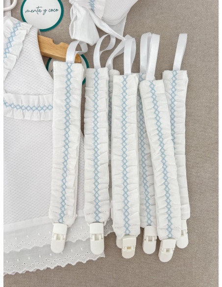 Chupetero nido de abeja celeste