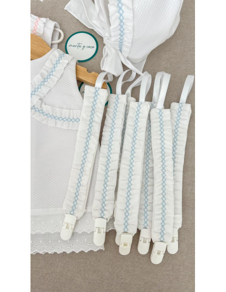 Chupetero nido de abeja celeste