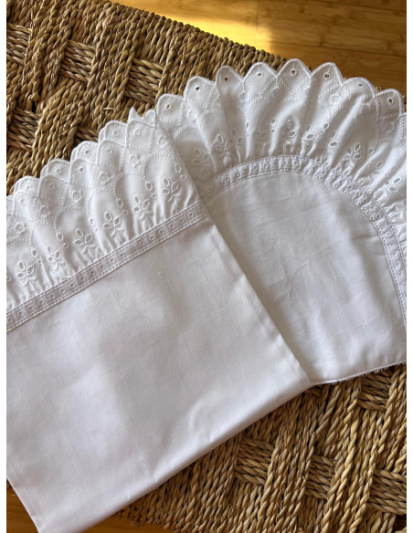 Sábana tira bordada picos