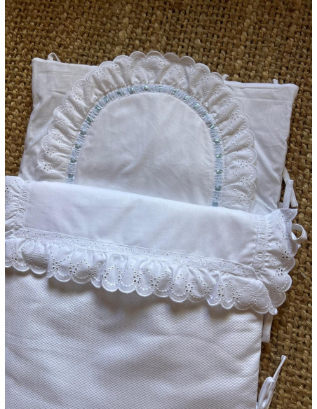 Saco piqué con relleno extraíble tira bordada ondas