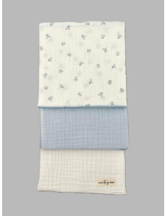 Pack de 3 gasas celeste