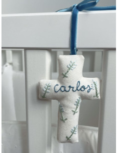 Cruz bordada azulón 2