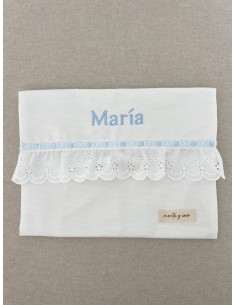 Bolsa de muda piqué tira bordada ondas 2