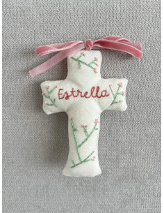 Cruz bordada rosa empolvado 2