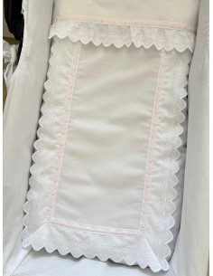 Colcha piqué tira bordada pluma relleno extraíble