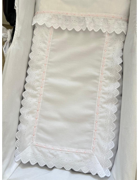 Colcha piqué tira bordada pluma relleno extraíble