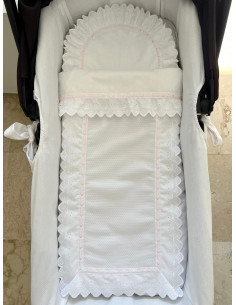 Colcha piqué tira bordada pluma relleno extraíble 2