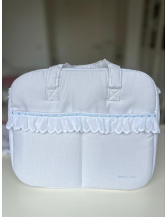 Maleta maternidad piqué tira bordada