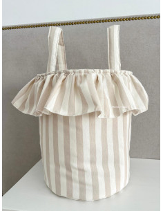 Bolso capazo raya beige