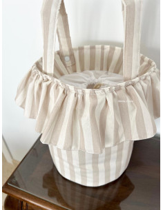 Bolso capazo raya beige 2