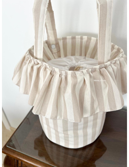 Bolso capazo raya beige